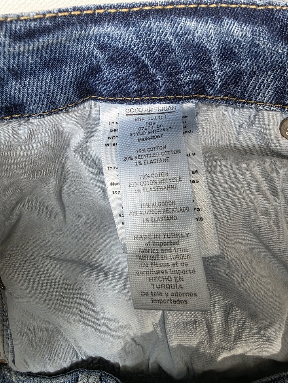 Good American Straight-Leg high rise midwashed indigo Jeans - Picture 13 of 15